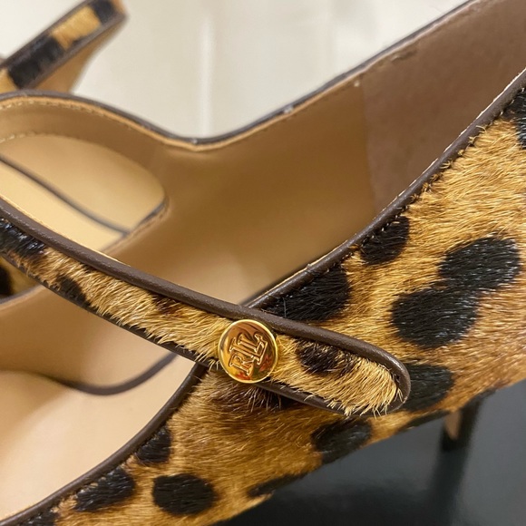 🆕 Ralph Lauren Gorgeous Hair Calf Leopard Print heels👠 - Picture 4 of 8